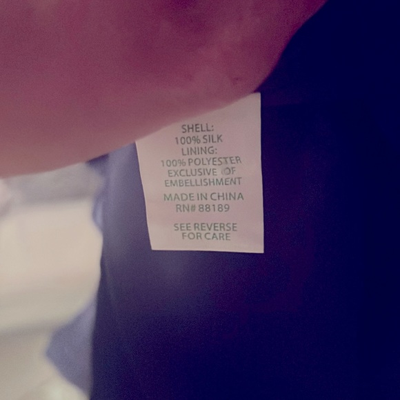 NWOT - ***STUNNING SILK NAVY LILLY DRESS WITH GOLD EMBROIDERY*** - Picture 5 of 5